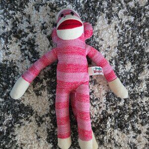 Pink Sock Monkey Stuffed Animal